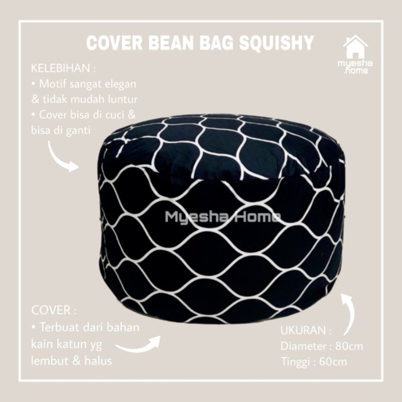 Cover Sofa Bean Bag Squishy / Sarung Sofa Bean Bag Bulat CBS07