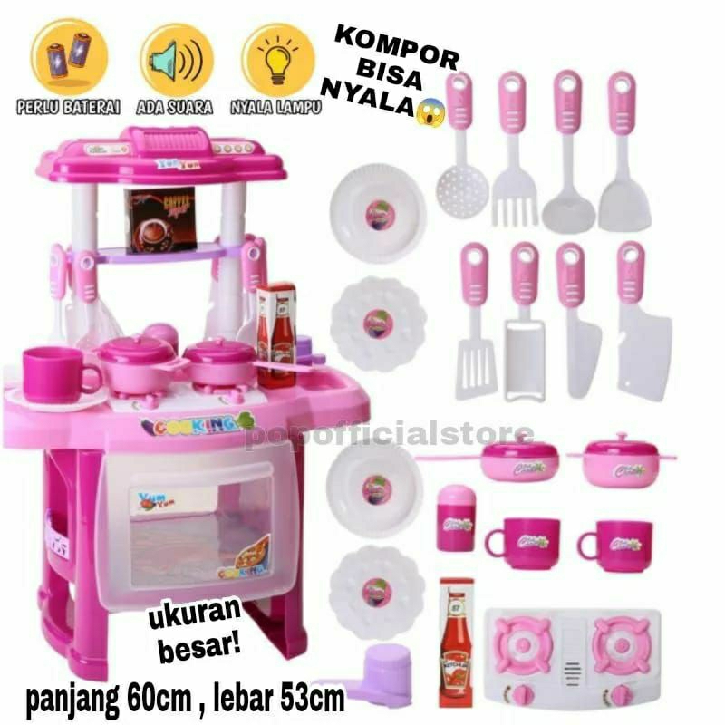 Mainan Kitchen Set Jumbo - Masak Masakan Bisa Nyala Ukuran Besar/Mainan Anak Edukasi