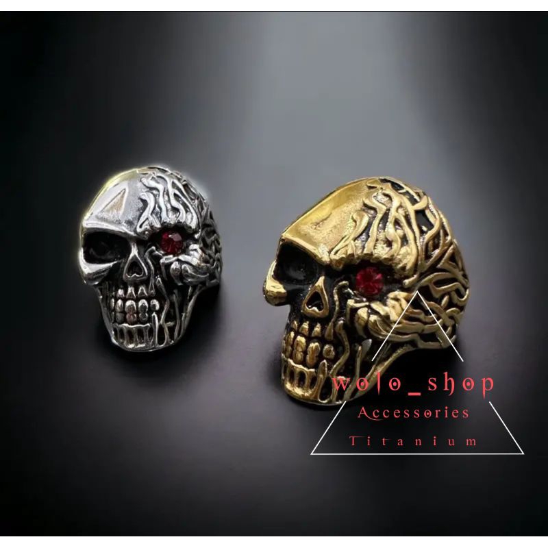 Cincin Cowok Skull_Ring Terminator Stainless_Steel High_Quality