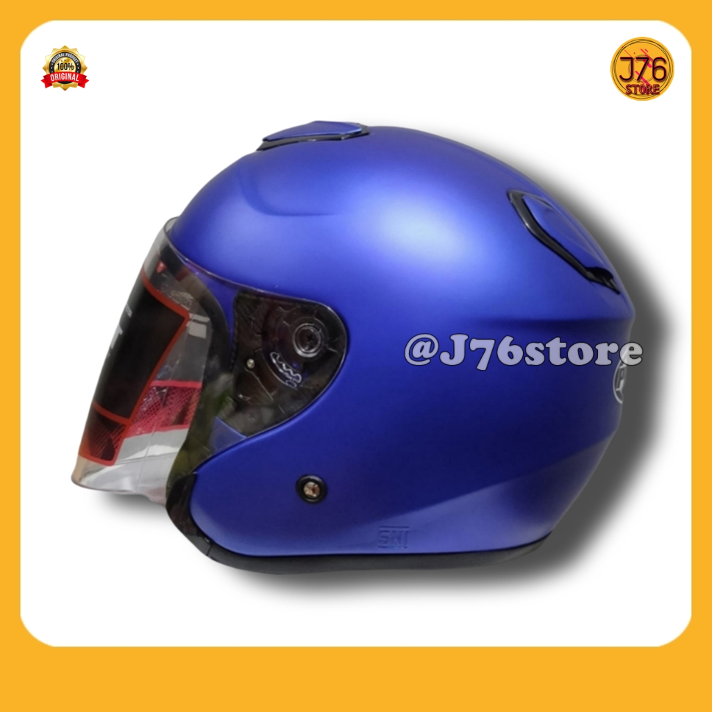 Helm Sepeda Motor Half Face Model Kyt Kyoto Solid Polos Bye Priest Helmet Paket Ganteng Warna Whitte