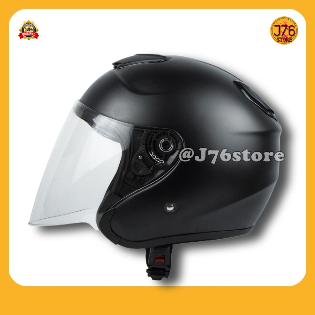 Helm Sepeda Motor Half Face Model Kyt Kyoto Solid Polos Bye Priest Helmet Paket Ganteng Warna Whitte
