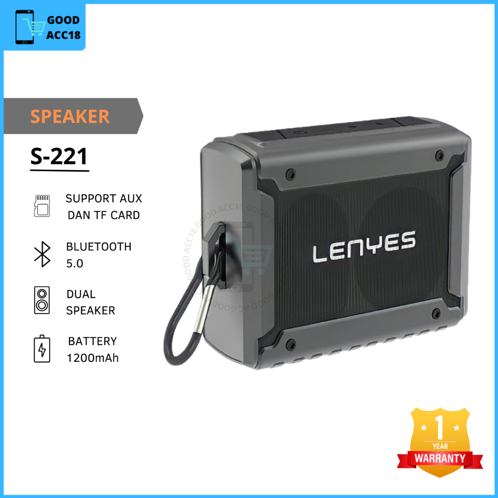 LENYES S221 Mini Wireless Speaker Portable Bluetooth 5.0 Music Box TWS Support Aux Memory Micro SD