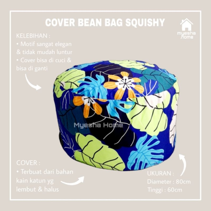 Cover Sofa Bean Bag Squishy / Sarung Sofa Bean Bag Bulat CBS23