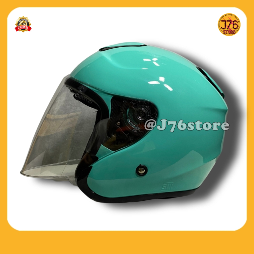 Helm Sepeda Motor Half Face Model Kyt Kyoto Solid Polos Bye Priest Helmet Paket Ganteng Warna Whitte