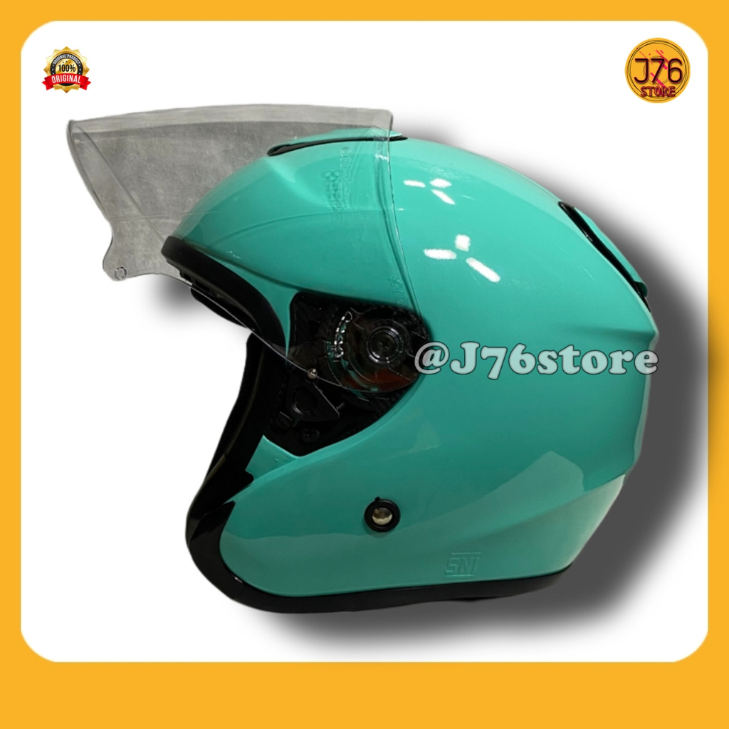 Helm Sepeda Motor Half Face Model Kyt Kyoto Solid Polos Bye Priest Helmet Paket Ganteng Warna Whitte