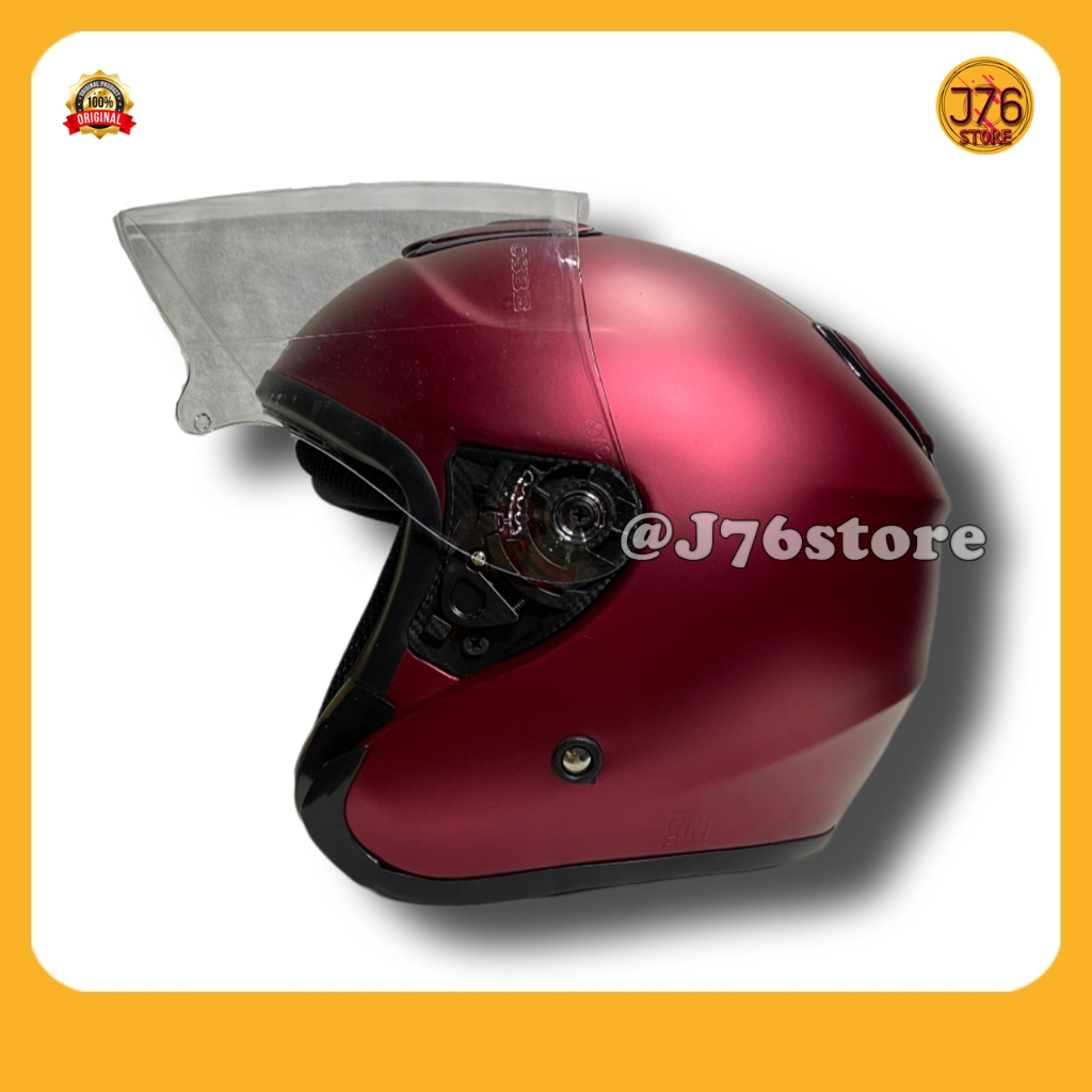 Helm Sepeda Motor Half Face Model Kyt Kyoto Solid Polos Bye Priest Helmet Paket Ganteng Warna Whitte