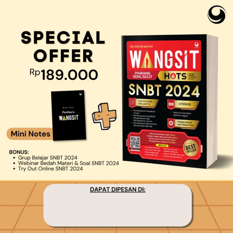 BUKU WANGSIT SNBT 2024, Wangsit Pawang Soal Sulit SNBT 2024 Tes Potensi Skolastik