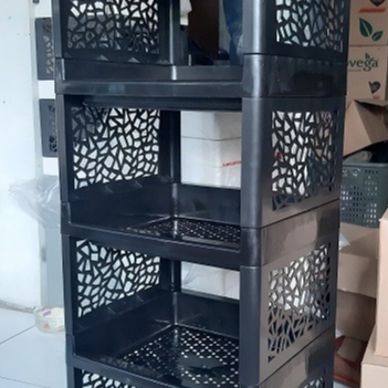 RAK YOYO 5 SUSUN WARNA FULL HITAM DAN ABU-ABU SERTA WARNA KOMBINASI SERBAGUNA  (free bubble wrap dan