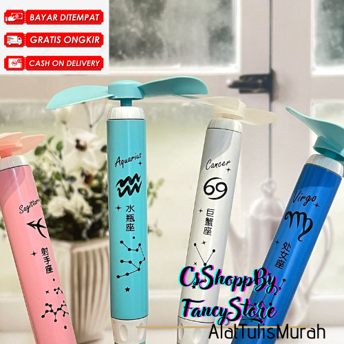 

Pulpen Kipas Elektrik Zodiak 4 Warna Lucu Pena Anti Gerah Bisa Cod