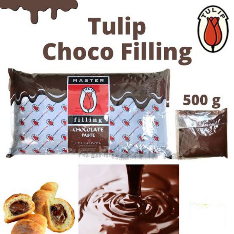 

Tulip Chocolate filling repack 500 gram selai coklat isian roti cake donat bisa juga untuk topping es kulkul