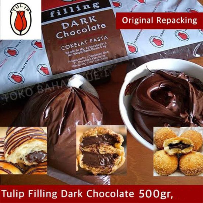 

Bny31 Tulip Chocolate filling repack 500 gram selai coklat isian roti cake donat bisa juga untuk