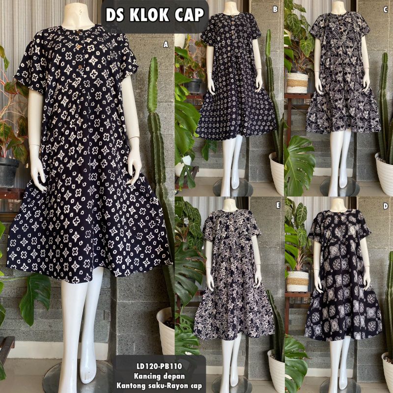 Daster Klok Batik Cap, Daster Payung Busui Bumil, Dress Batik Casual, Homedress Batik