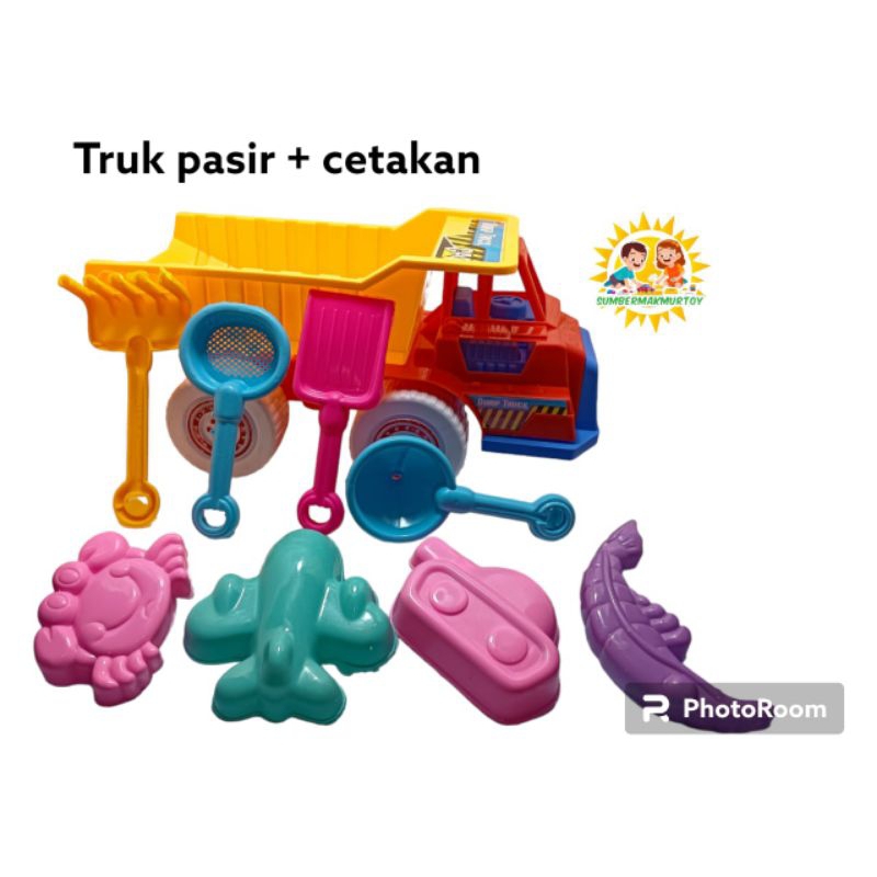Mainan pasir Truk pasir pantai + cetakan pasir ak35