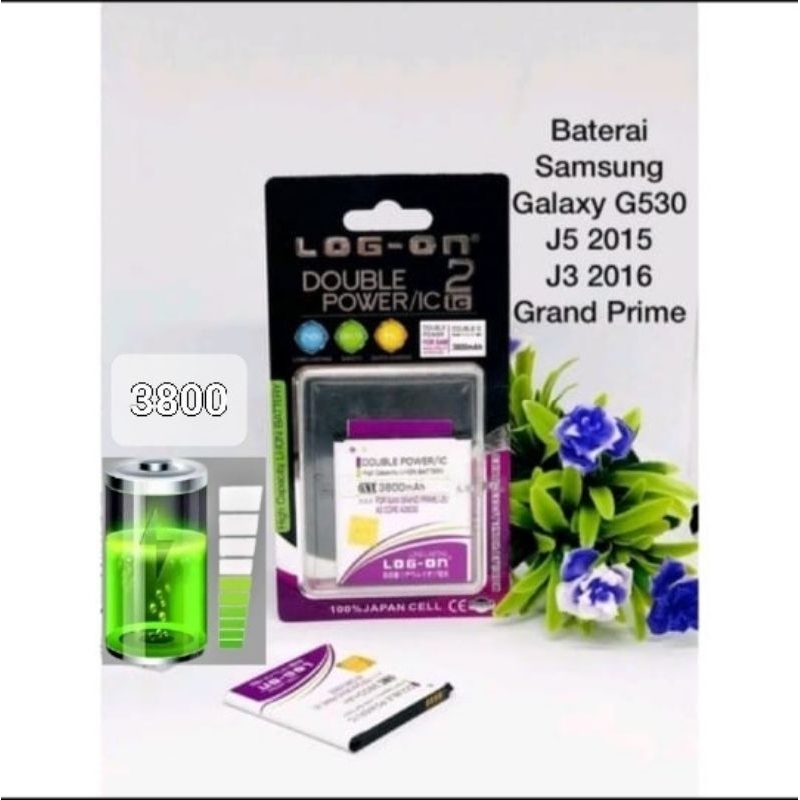 Baterai Battery Batrai LOG-ON SAMSUNG J5 -GRAND PRIME G530 - J2 PRIME -J3 2016 -J3
