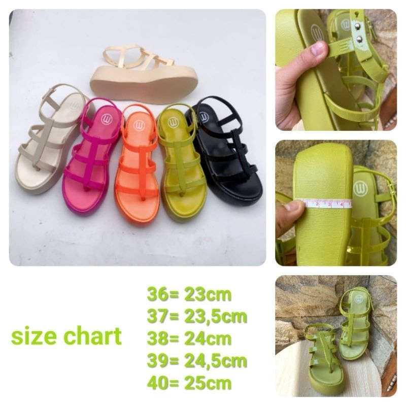 Meisha wedges rebeca/sandah wanita/jelly shoes/sandal import ala melissa
