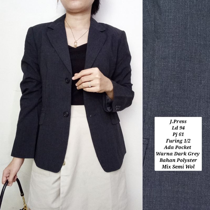 Blazer Casual Wanita Grey - Style Korea - Blazer Limited - Blezer Abu-abu