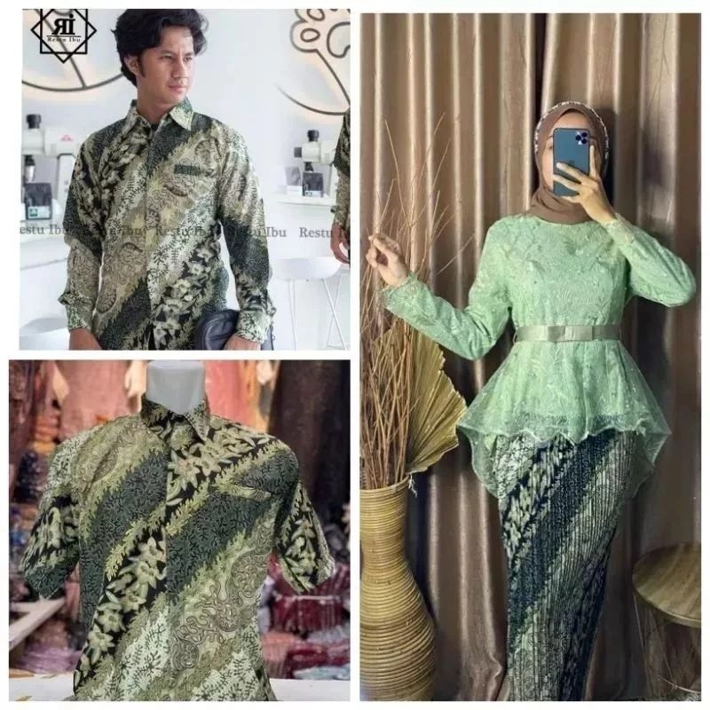 AMH √ Kebaya couple pasangan suami istri / kebaya kemeja cocok acara pesta & wisuda √ Couple Modern