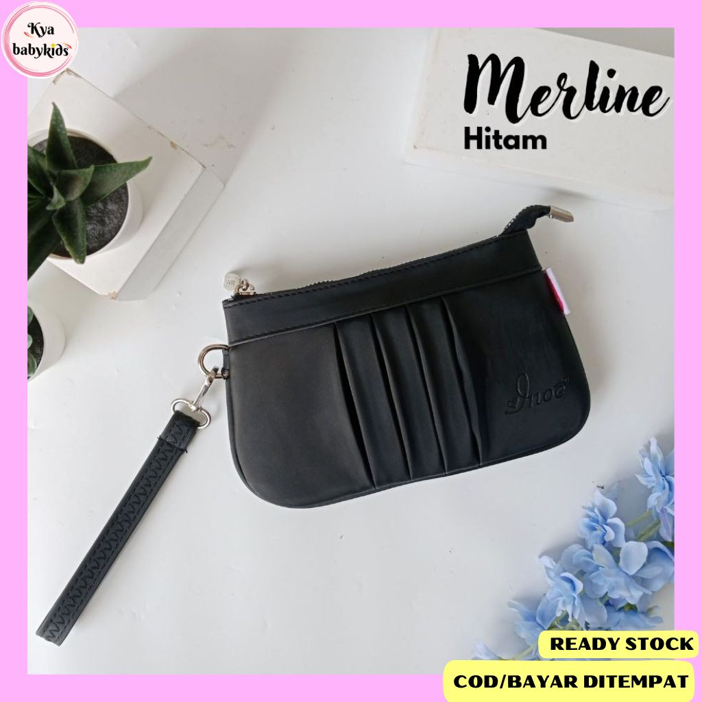 Merline Pouch Inoe Biru TsabitaTas Dompet Hp Wanita Multi Fungsi Sleting Bag Waterproof Anti air