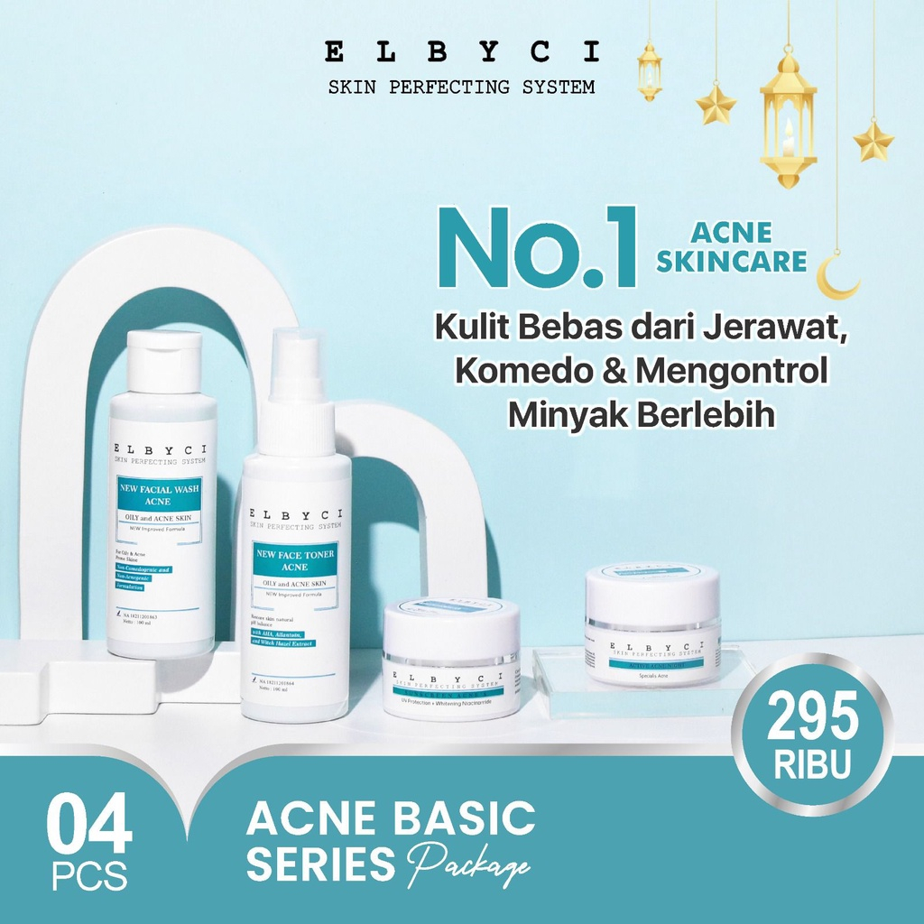 ELBYCI PAKET ACNE - Cream Perawatan Obat Jerawat Aman BPOM Bumil Busui Ibu Hamil Menyusui