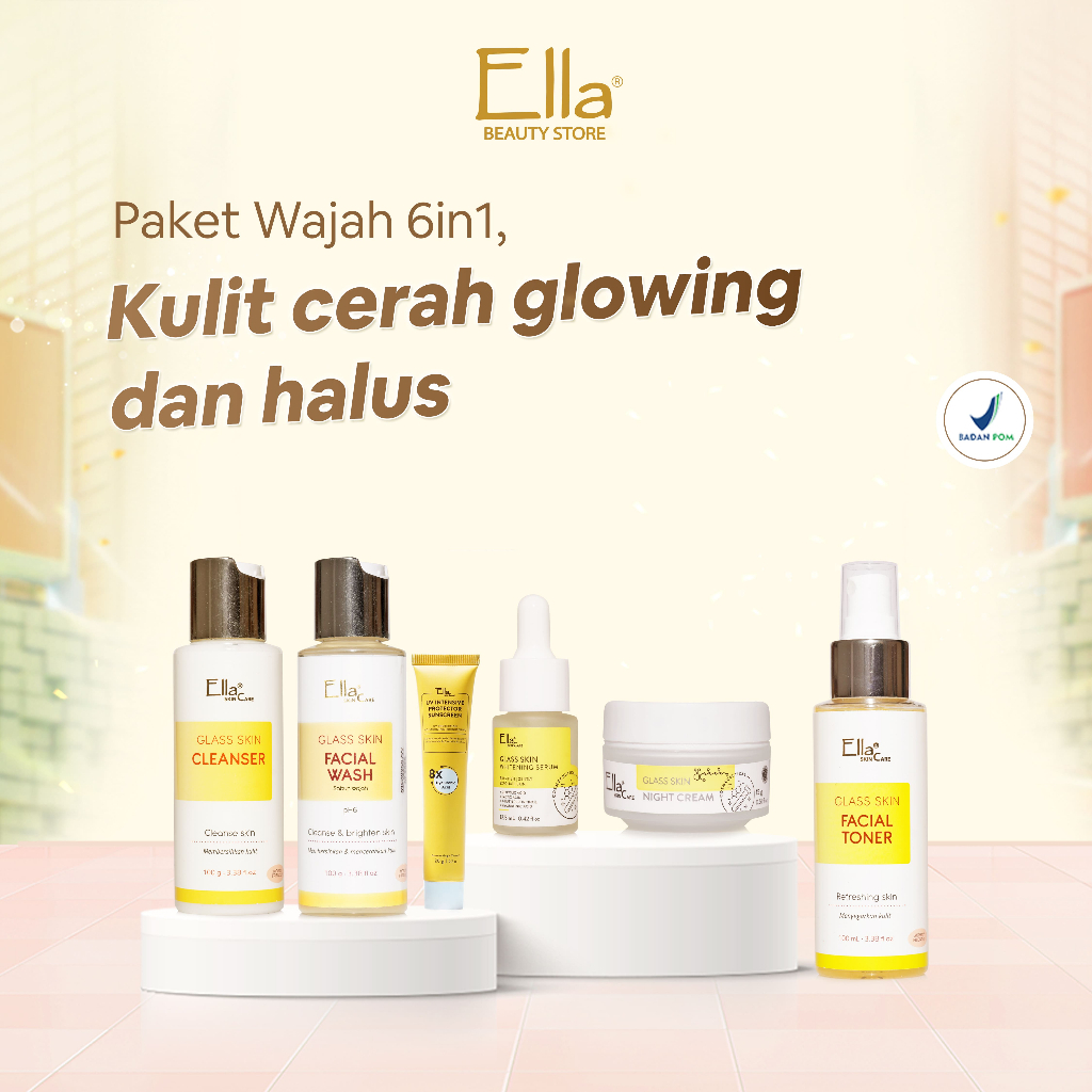 Ella Skincare Paket Glowing Smooth [Kusam & Eksfoliasi] - Kulit Cerah Glowing dan Halus