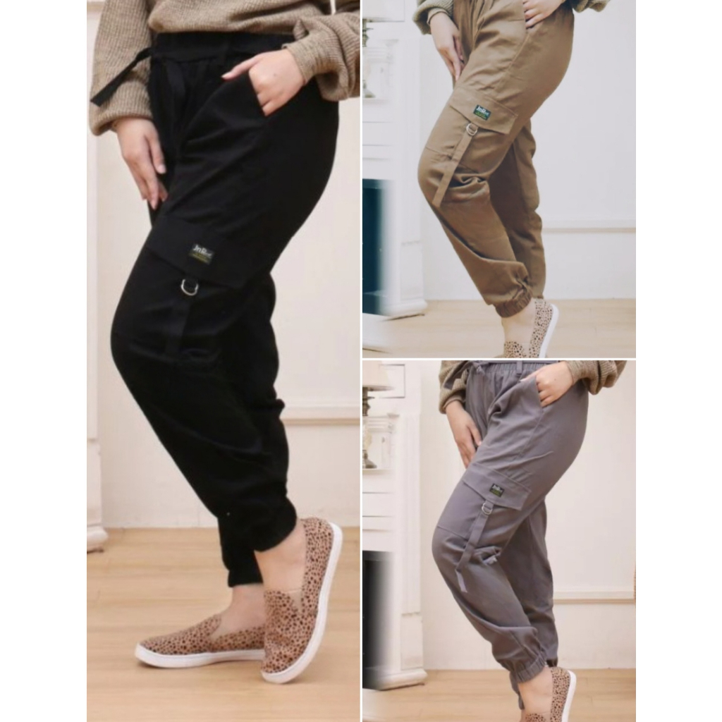 JOGER CARGO WANITA / CELANA JOGGER WANITA JUMBO TERMURAH / JOGER CARGO TWILL