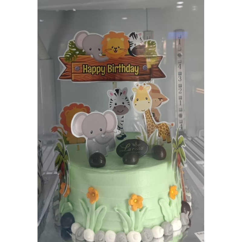 

Safari birthday cake - animal cake - birthday cake anak - cake ultah anak - kue ulang tahun anak