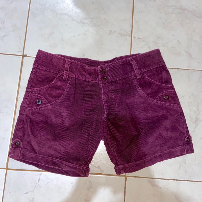 PRELOVED PURPLE CORDUROY SHORT PANTS