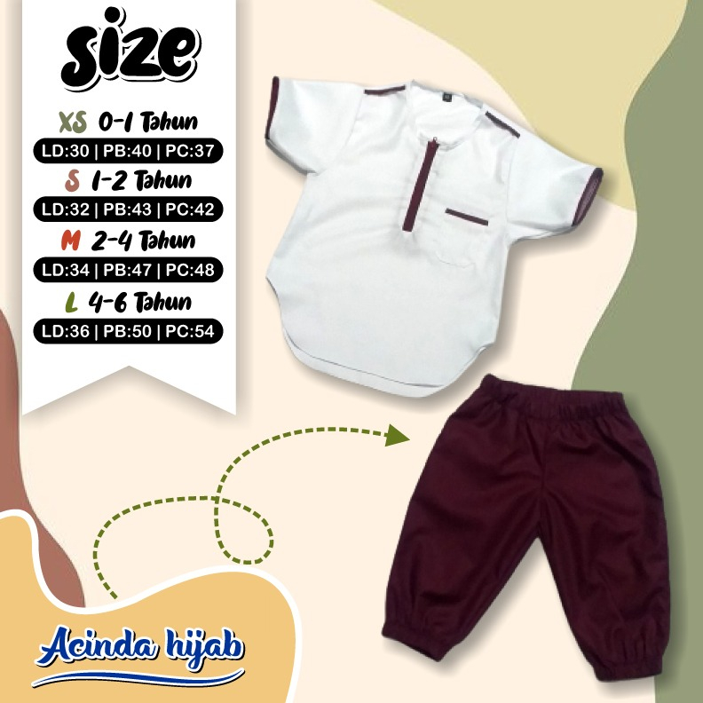 PREMIUM Koko Kurta Anak Katun Toyobo Fodu Setelan Celana Joger Premium 0-6 Tahun 2025