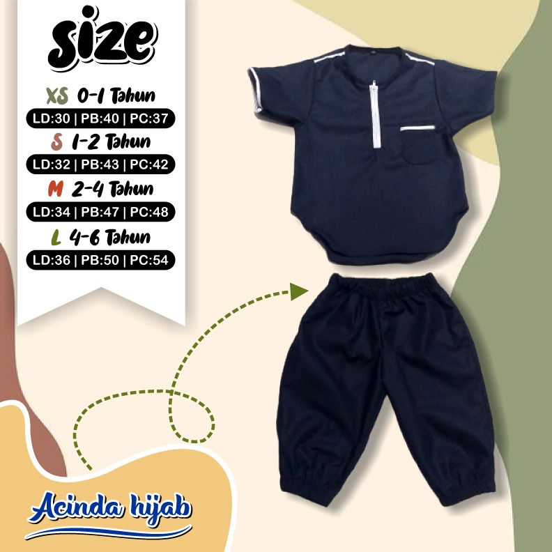new arrival koko kurta anak katun toyobo fodu setelan celana joger premium 0-6 tahun