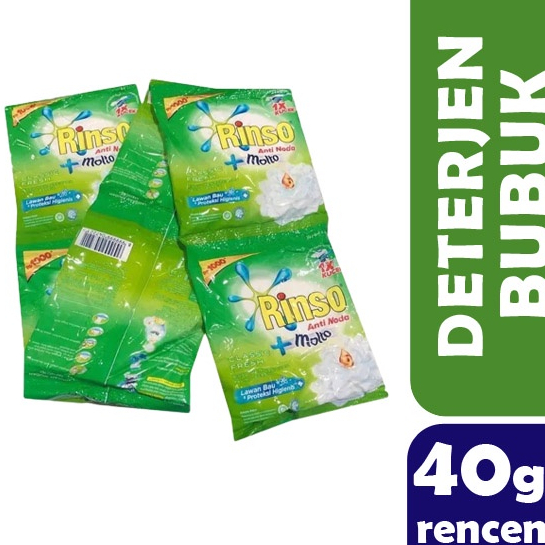 Detergen RINSO Anti Noda 40 gram Rinso 1000 Rinso Renceng - 1 Renceng 6 Pcs