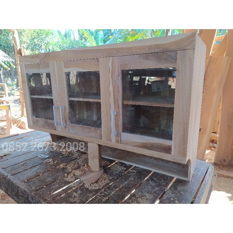 lemari kitchen set minimalis kayu jati tua