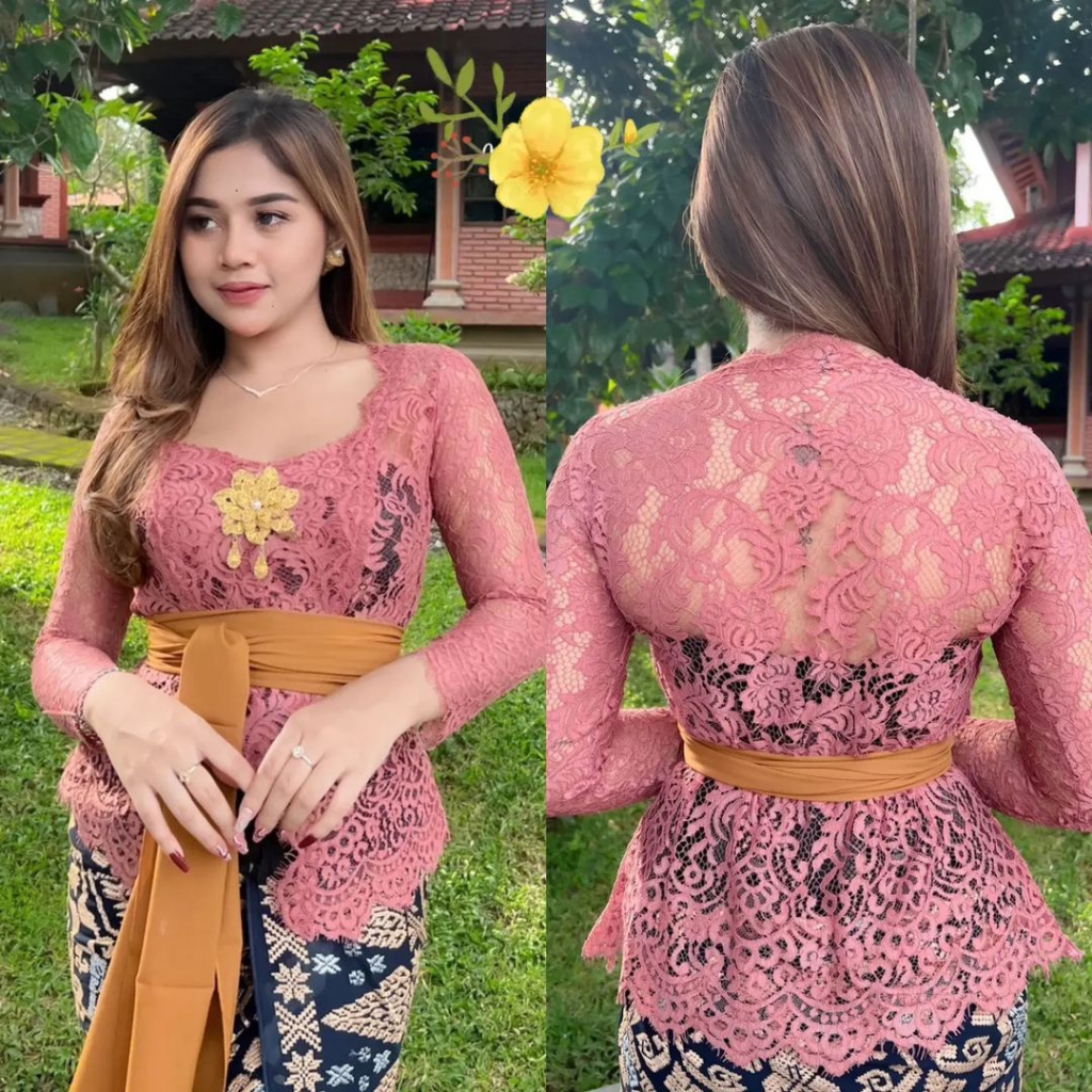 Kebaya Kutubaru Burkat KARTINI JAMAN DULU/Pakaian Tradisional/Baju Atasan Ibu Ibu Model Kebaya Kutub