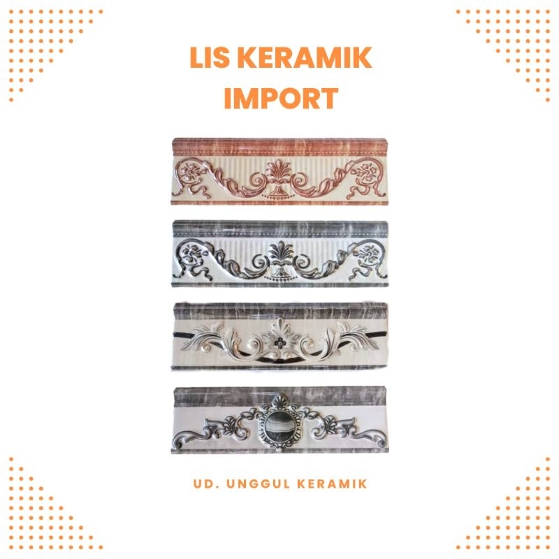 Lis keramik dinding Kamar Mandi Dapur kualitas Import ukuran 25cm