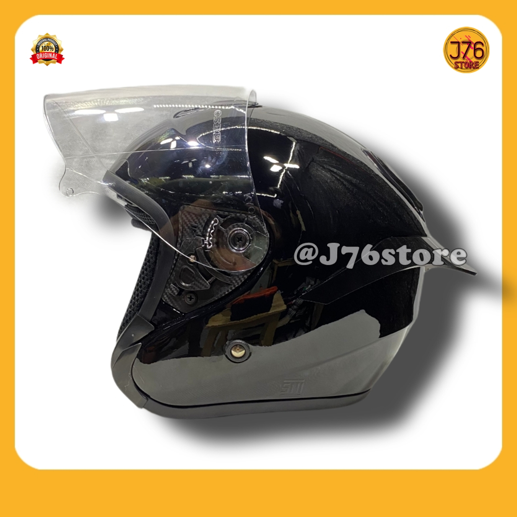 Helm Sepeda Motor Half Face Model Kyt Kyoto Solid Polos Bye Priest Helmet Paket Ganteng Warna Whitte