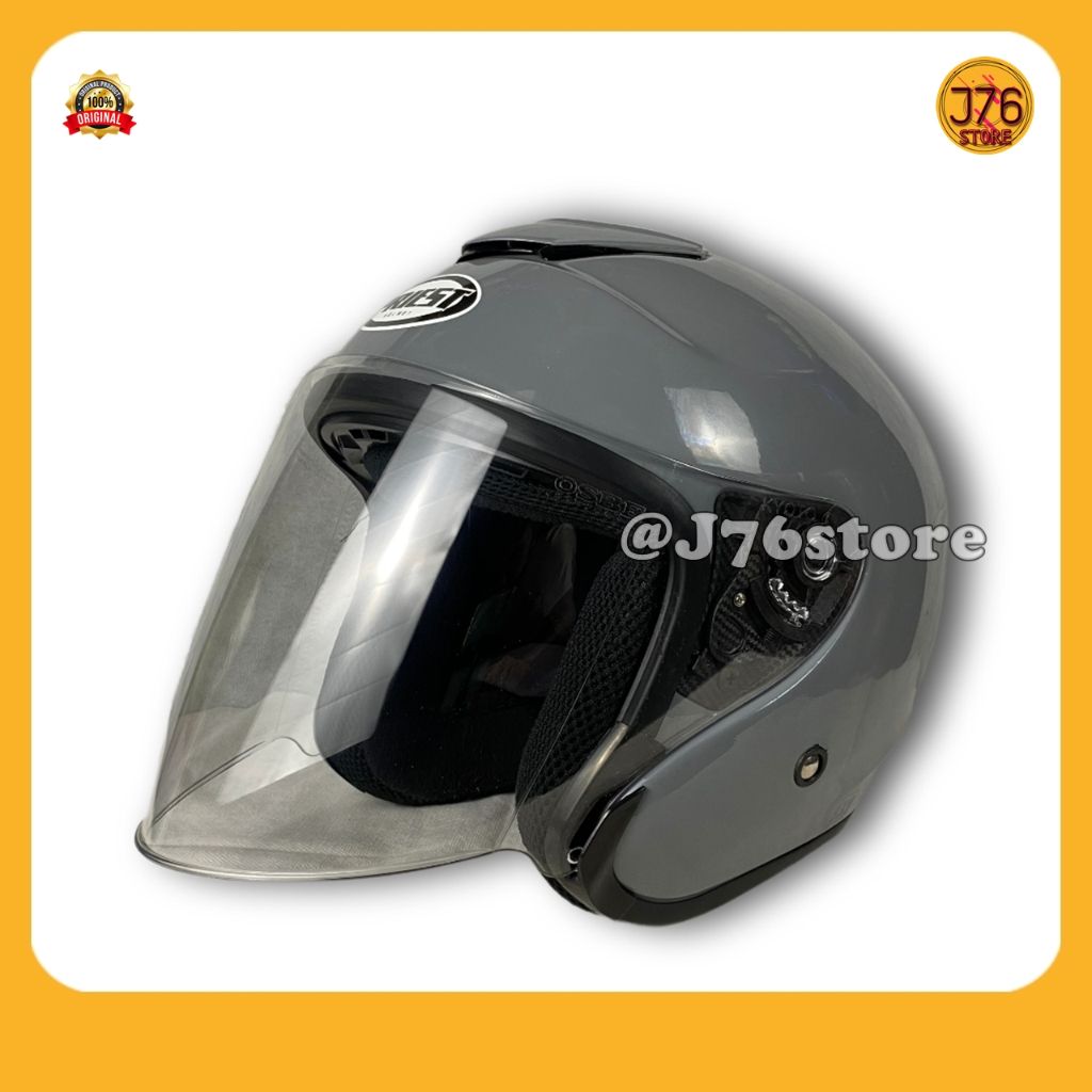 Helm Sepeda Motor Half Face Model Kyt Kyoto Solid Polos Bye Priest Helmet Paket Ganteng Warna Whitte