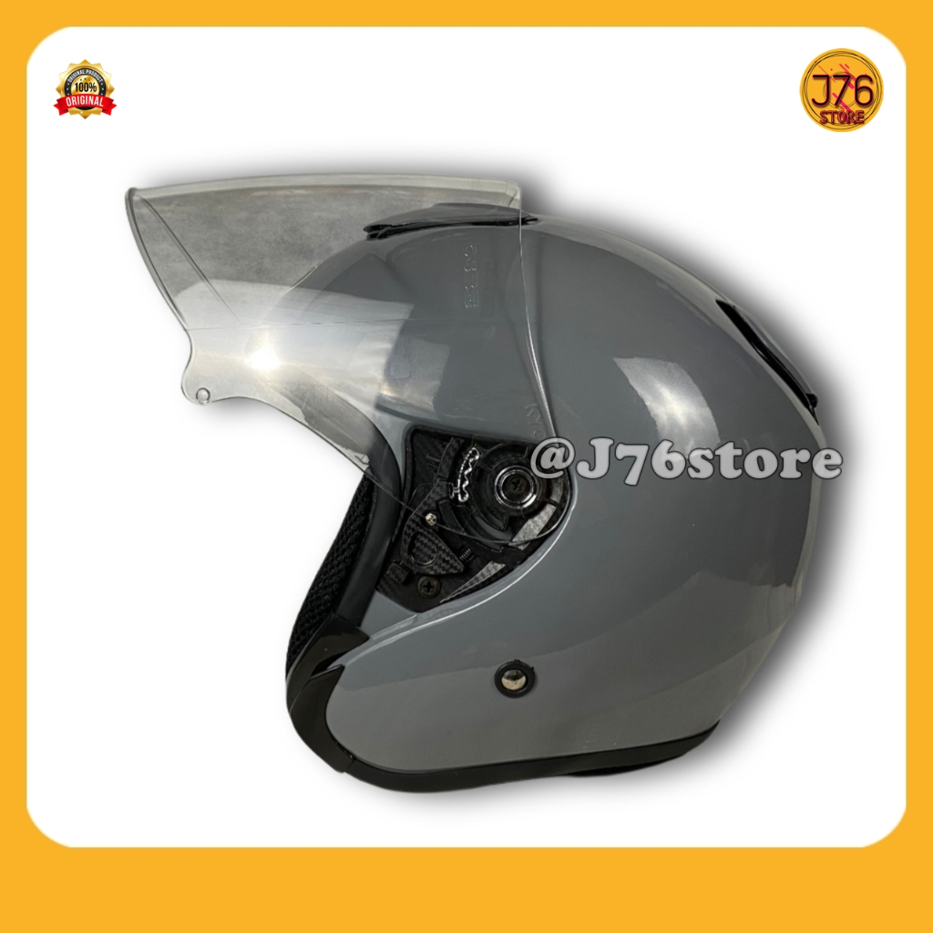 Helm Sepeda Motor Half Face Model Kyt Kyoto Solid Polos Bye Priest Helmet Paket Ganteng Warna Whitte