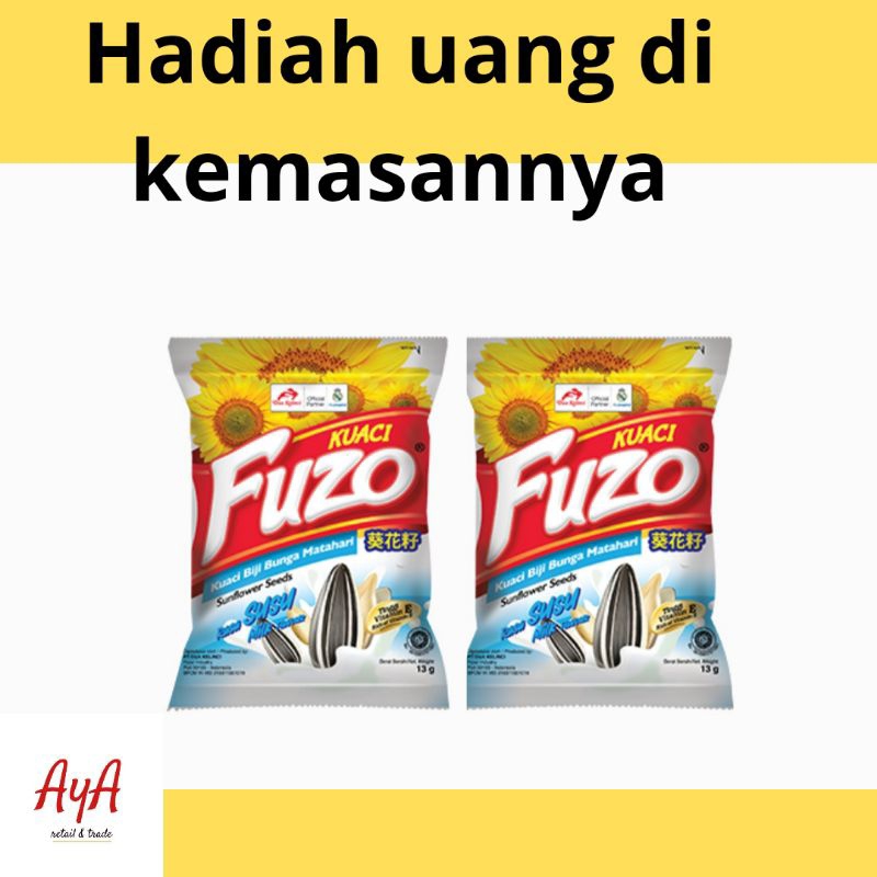 Kuaci Fuzo Berhadiah Renceng 12 g Rasa Susu Kemasan Khusus Berhadiah