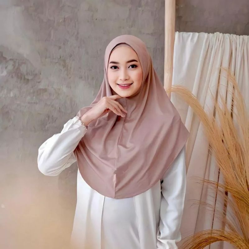 Hijab Bergo Jersey Non Pet-Instan Tanpa Pet Adem Simple Remaja&Ibu