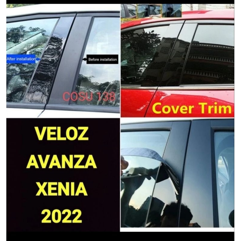 stiker pintu pilar piano black glossy veloz avanza no xenia 2022