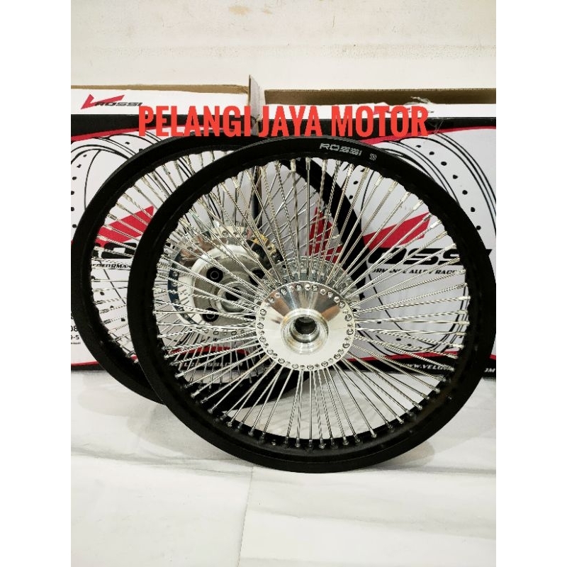 Paket Velg Jari2 Seribu Siap pasang Motor Mega pro - Gl pro -  Velg Tromol Jari2 Seribu Plus Rakit