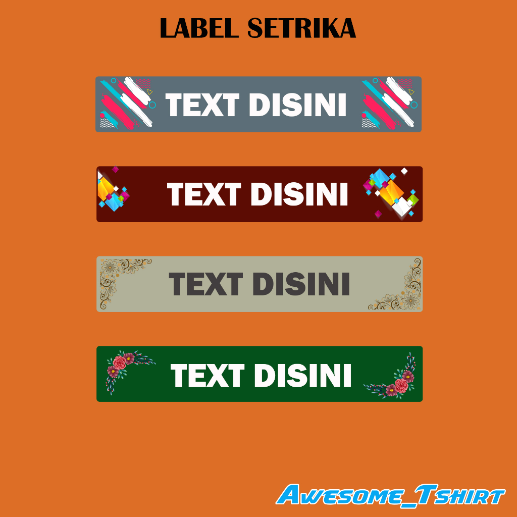 

Label setrika merk baju hijab topi