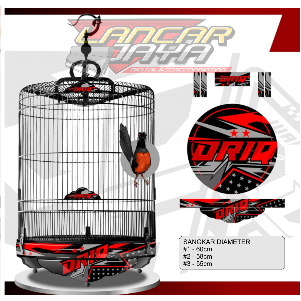 Stiker Decal Tebok Murai ORIQ 3D Nomor 1 2 3