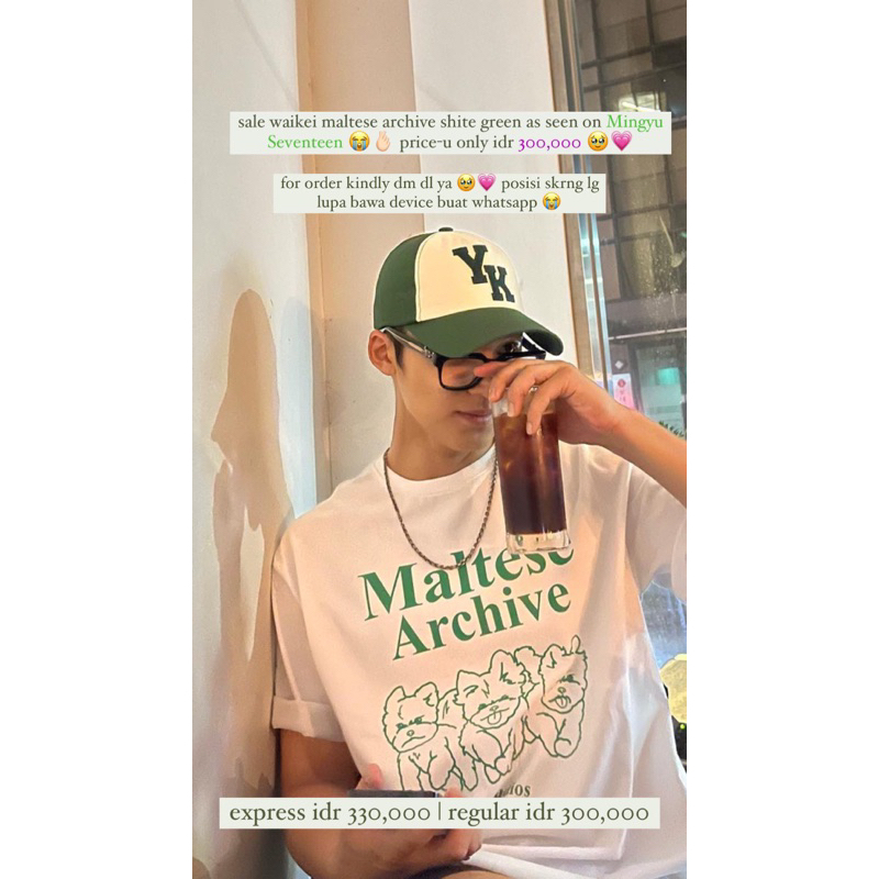 [READY STOCK & PO] WAIKEI MALTESE ARCHIVE WHITE GREEN AS SEEN ON MINGYU SEVENTEEN