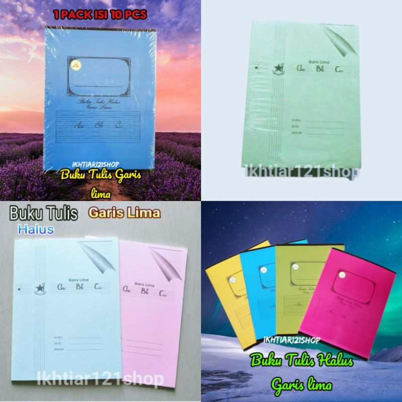 

1 Pack Buku Tulis Garis Lima/Buku Tulis Halus Garis 5 Perpack isi 10 pcs