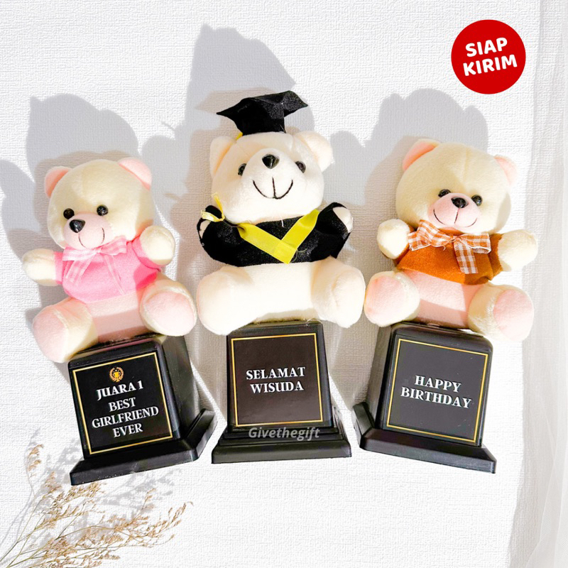 Piala Boneka Custom | Suprise Gift Trophy Boneka | Kado Ulang Tahun Wisuda