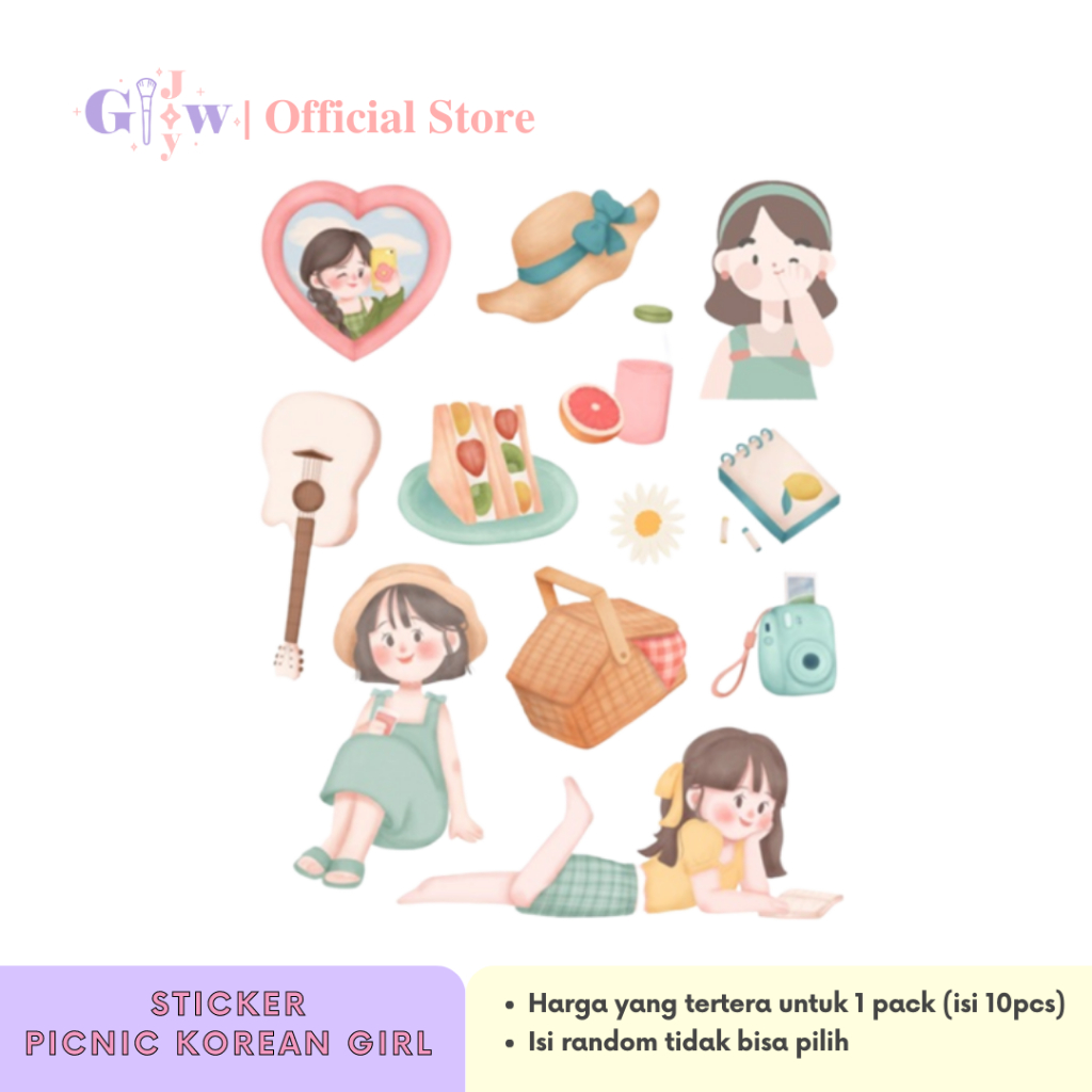 

A6091 STICKER 10PCS (PICNIC KOREAN GIRL) anti air notebook scrapbook label tempel motif kartun superhero super hero unik lucu atk alat tulis kantor murah viral termurah kartun komputer leptop handphone hp smartphone koper laptop tembok kulkas disney anak