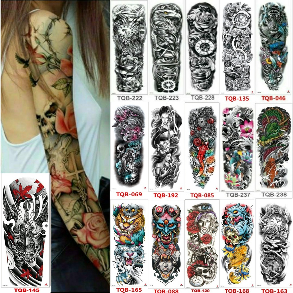 tato temporer tatto temporary anti air MOTIF BARU SETENGAH LENGAN