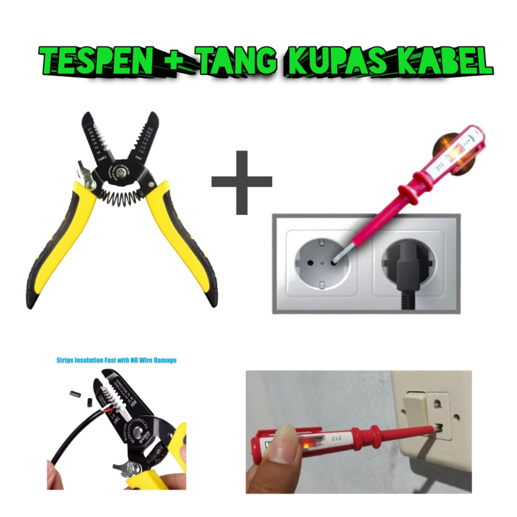 TANG+Obeng Tespen Listrik Tes pen alat cek arus tegangan listrik Tespen Listrik CAMEL / Obeng Tespen