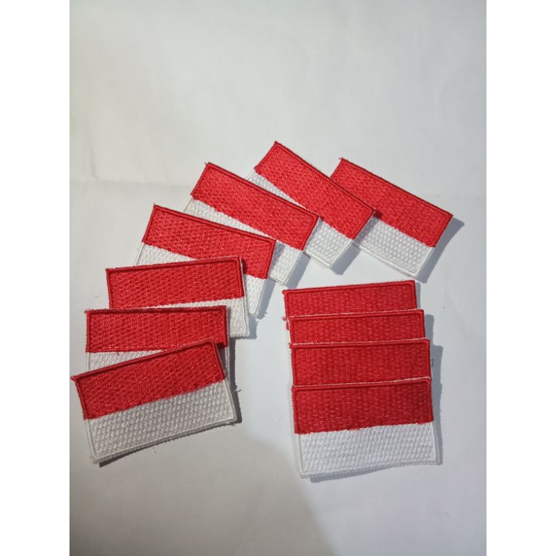 Bendera Bordir-Bendera Merah Putih Bordir -Merah Putih -Badge Bendera Bordir