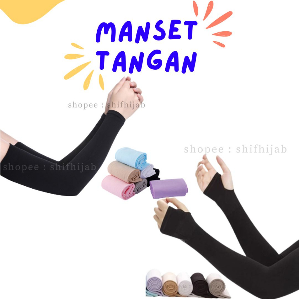 MANSET TANGAN wanita bahan kaos pe harga 1 pasang kiri dan kanan / Handsock bolak balik jersey pende